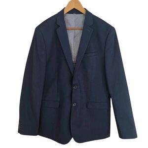 Express Blazer Sport Coat Mens 44R Extra Slim Navy Blue 2 Button Business Formal